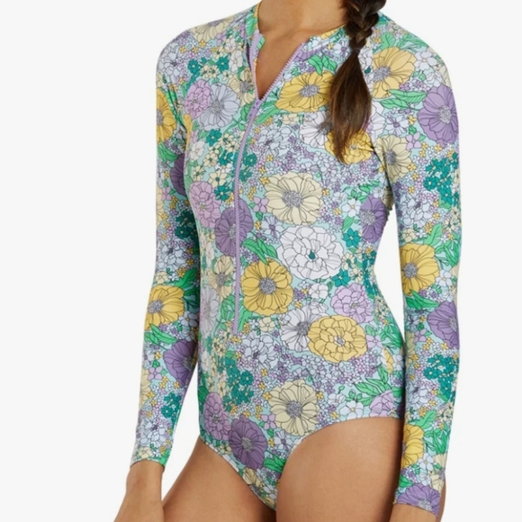 SPORTI Active Bondi Zip One Piece Swimsuit in Bondi Floral - Picture 6 of 12